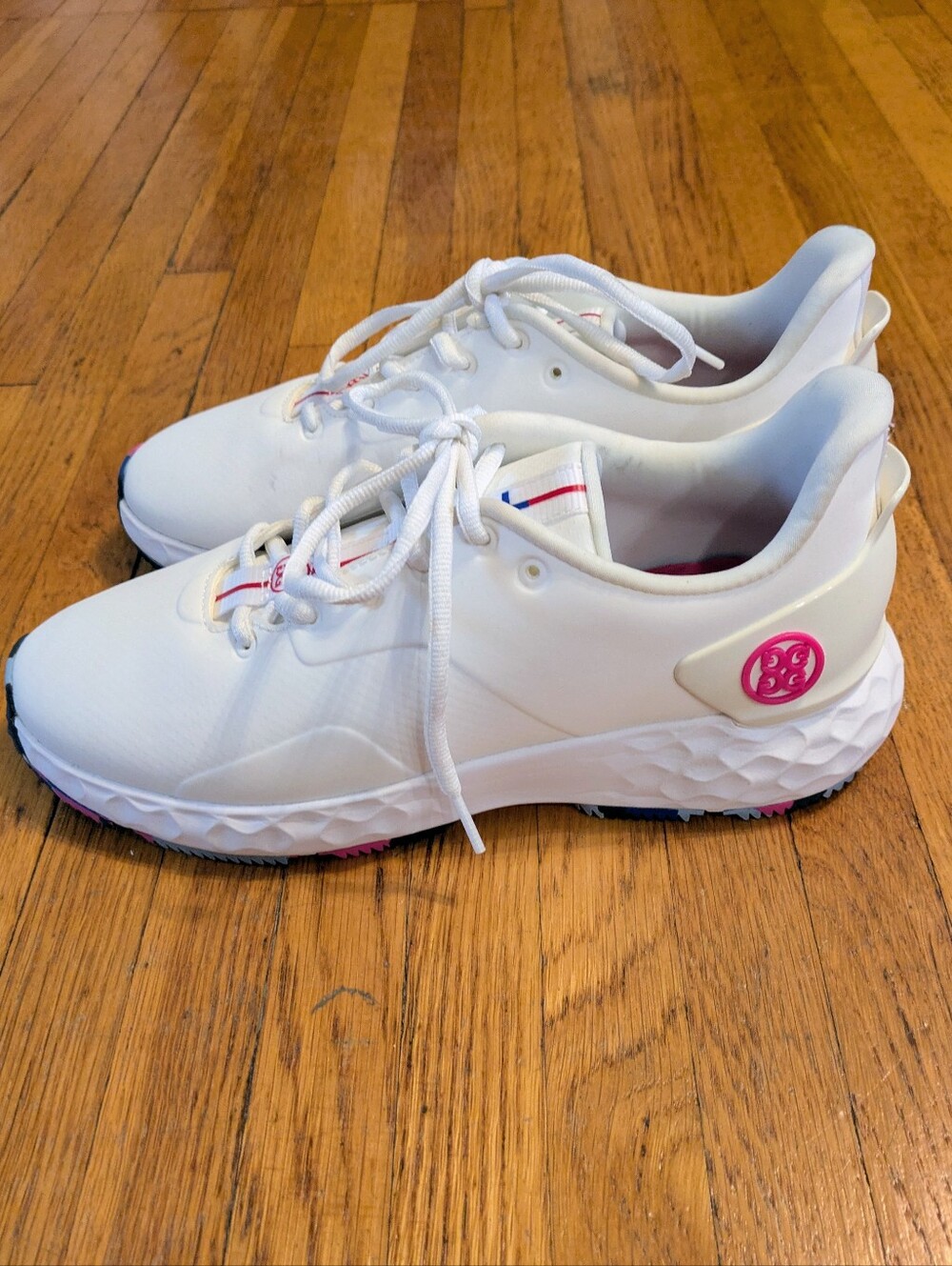 G/Fore MG4+ Spikeless golf shoes white red, blue Womens size 7.5